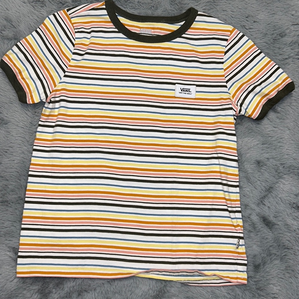 Vans size small. Striped short sleeve
